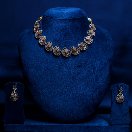 The Micro Pave Pink Rose Gold Collar Set