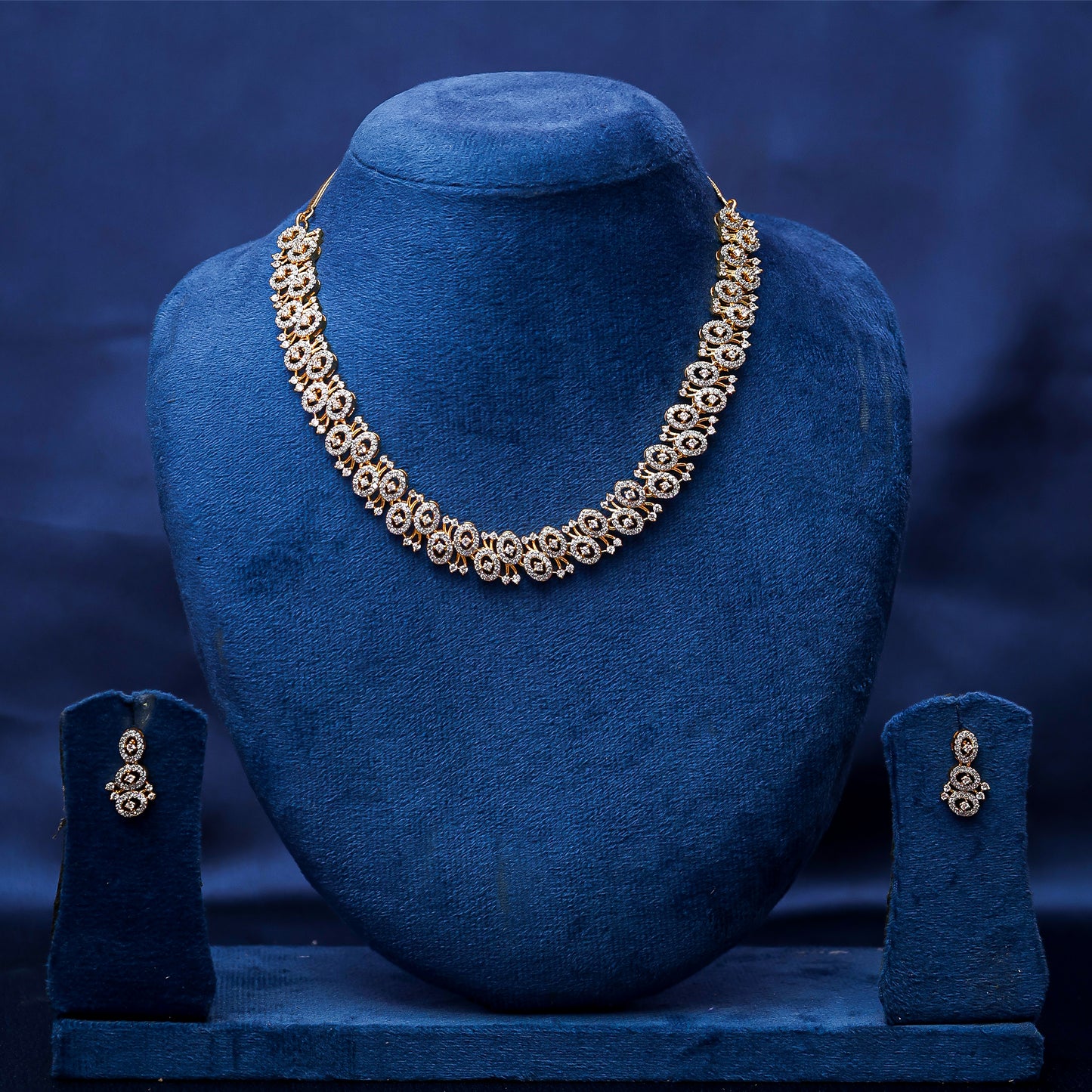 The Victorian Scroll American Diamond Choker Set