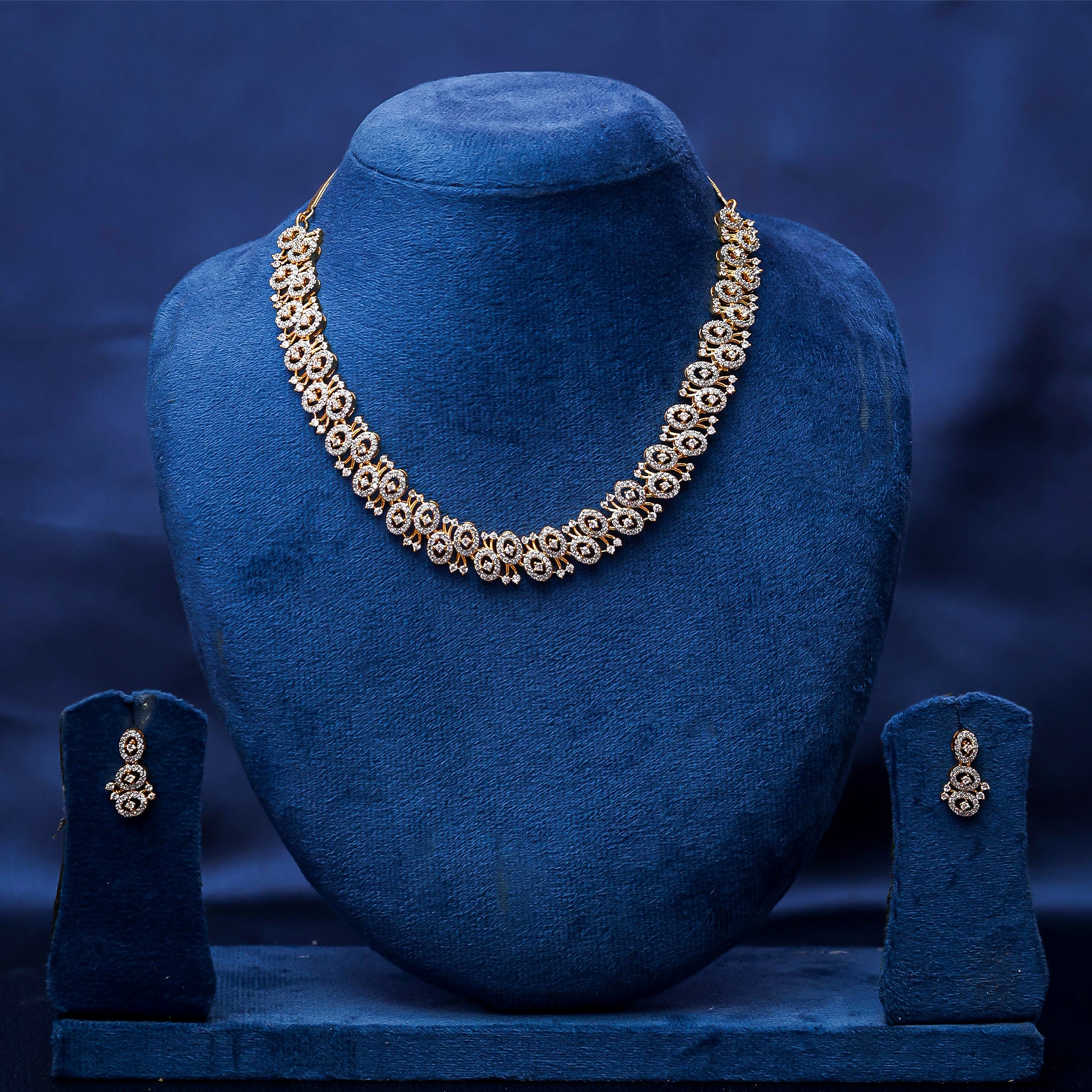 The Victorian Scroll American Diamond Choker Set
