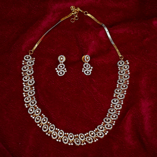 The Victorian Scroll American Diamond Choker Set