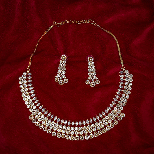 Cascading Diamond-Look CZ Collar Necklace