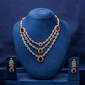 The Ruby Red Cascading Three-Layer Diamond Necklace Set