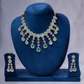 Mint Teal Quartz Teardrop Festoon Necklace Set