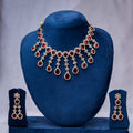 Regal Ruby Red Teardrop Festoon Necklace Set