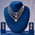The Pastel Pink Cascading Three-Layer Diamond Necklace Set
