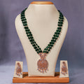 Regal Emerald Green Beaded Necklace Set