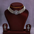 Regal Diamond-Cut CZ & Pearl Choker Necklace