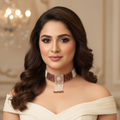 Ethnic Multi-Strand Maroon & Pearl Choker Necklace Set