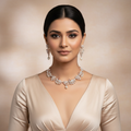 The Rose Gold Peacock & Pearl Floral Choker Set