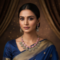 Antique Pink Kundan Collar Set