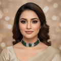 The Regal Emerald Rectangle Choker Set