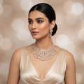 Luxury Pink Stone & Diamond-Look Statement Set