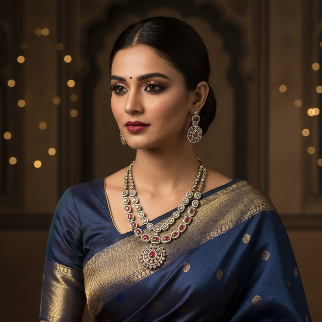 Aparajita Kundan Set - Model Shot