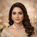 Elegant Pink Quartz Peacock Choker Set