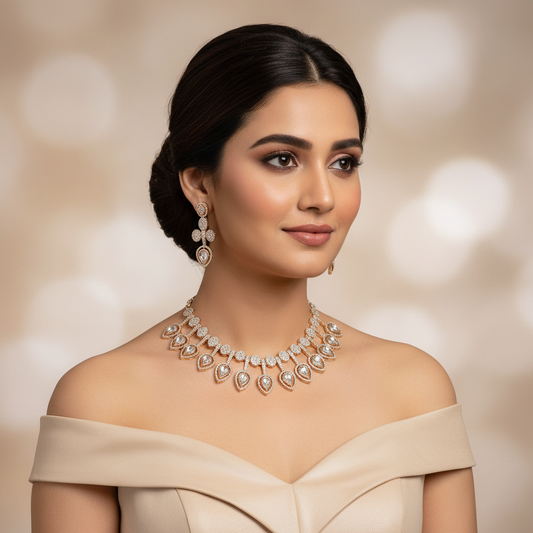 Kundan Drop Set - Model Shot