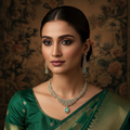 Mint Aura Delicate AD Necklace Set