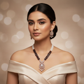 Regal Onyx-Tone Beaded Necklace Set