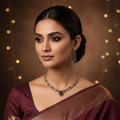 Violet Sparkle Halo Necklace Set