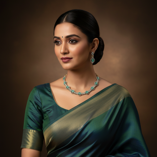 Ishani Mint Stone Set - Model Shot
